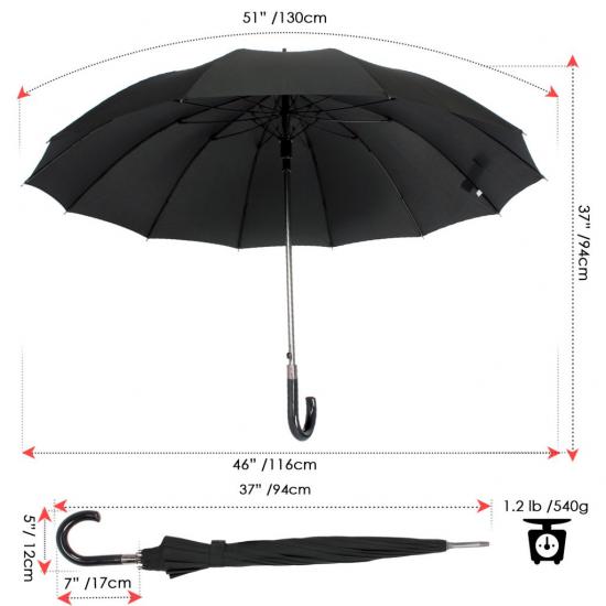  47.2 Inch Auto Open Mens Walking Paraplu