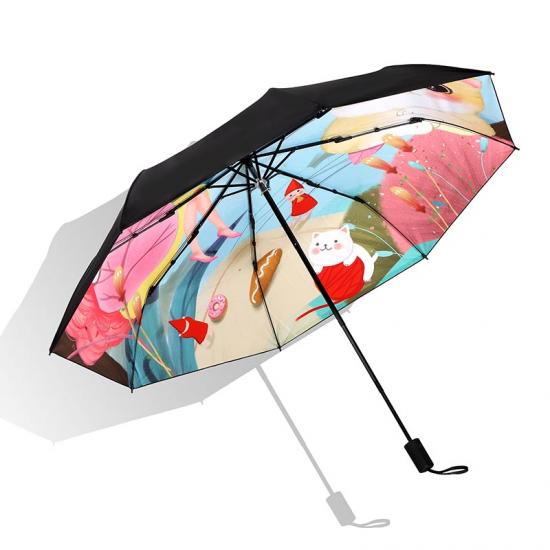 Aangepaste gedrukte compacte handleiding vouwbare paraplu's