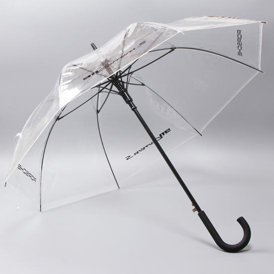 Custom rechte golf promotie helder transparante regen paraplu
