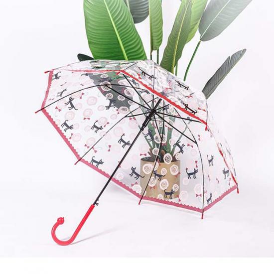 Creatieve kat handvat kinderen transparante paraplu