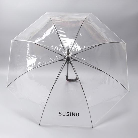 Custom rechte golf promotie helder transparante regen paraplu