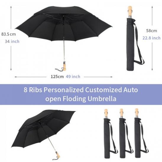 aangepast Winddicht automatische draagbare opvouwbare paraplu