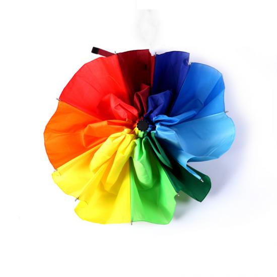 Promotionele grote regenboog opvouwbare geschenkparaplu