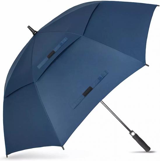 Groothandel aanpasbare paraplu dubbellaags automatische open gepersonaliseerde golfparaplu
